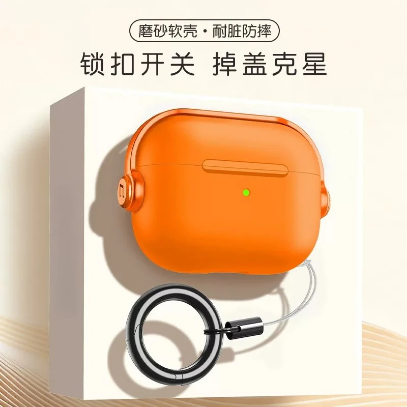 Matte, weiche Schutzhülle für AirPods 5, 4, 3, 2, 1, Pro3, Pro2, stoßfeste Schutzhülle mit Anti-Verlust-Ring und Trageband.