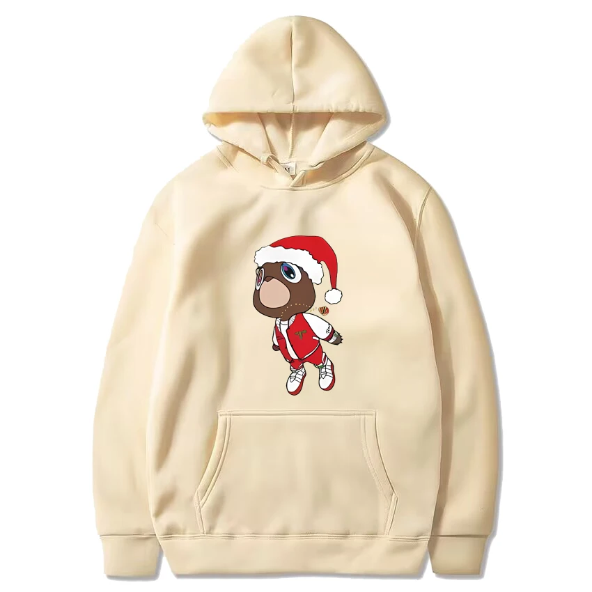 Kanye West Graduation Bear Christmas Hoodie Men Women Hip Hop Pullover Streetwear Fleece Unisex Long sleeve Hooded Sweatshirt