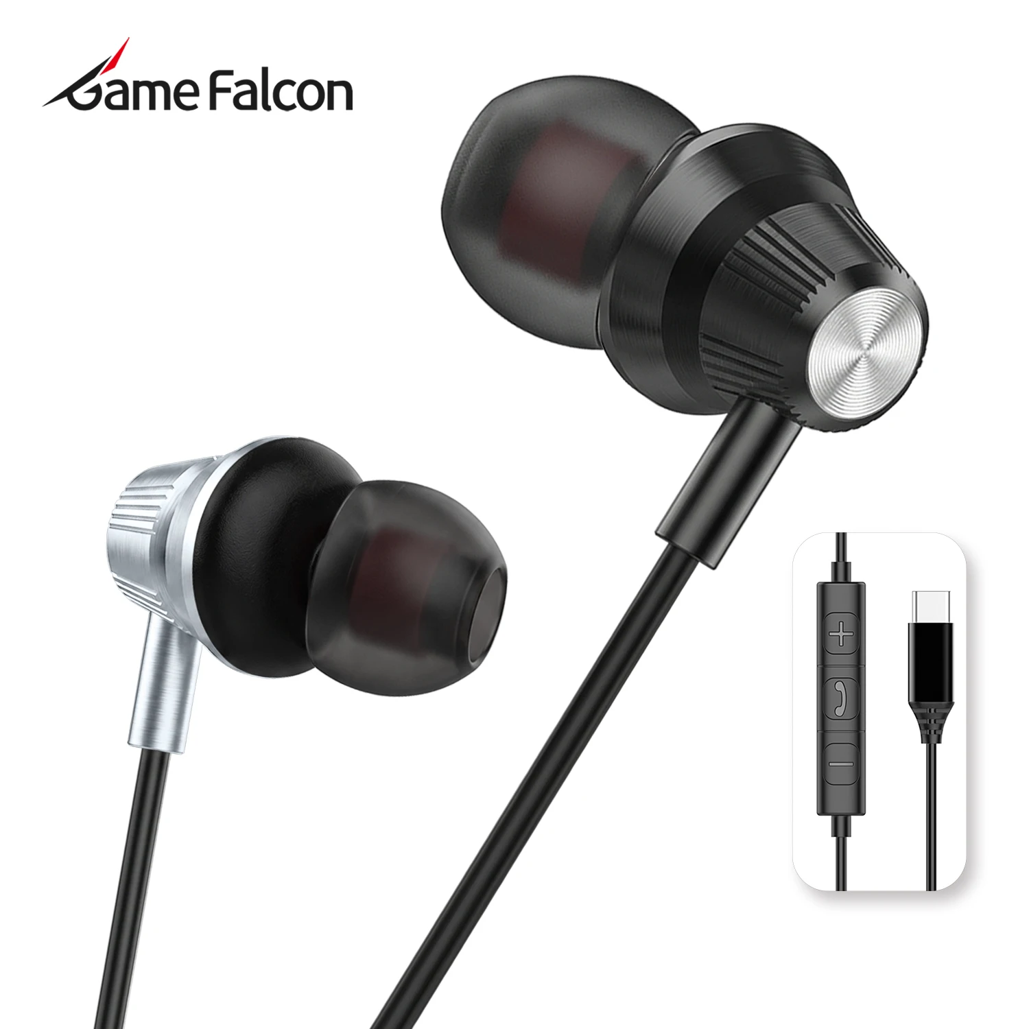 in-Ear Wired Headphones USB Type C Wired Earphone HiFi Stere