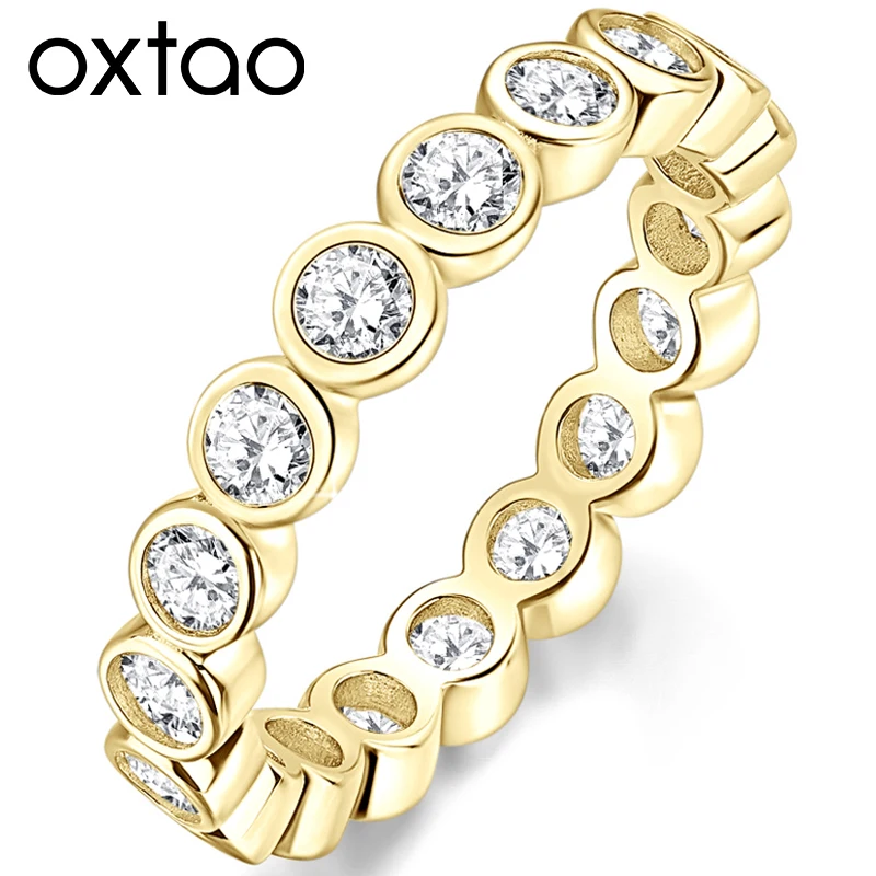 

OXTAO полный сертификат вечности 3 мм D муассанит с бриллиантами штабелируемые кольца обручальные украшения для женщин подарок на годовщину