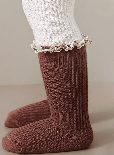 3PCS Newly Born Baby Girl Socks Baby Girl Class A Spring and Autumn Winter Lace Princess Anti Slip Lace Sweet Socks