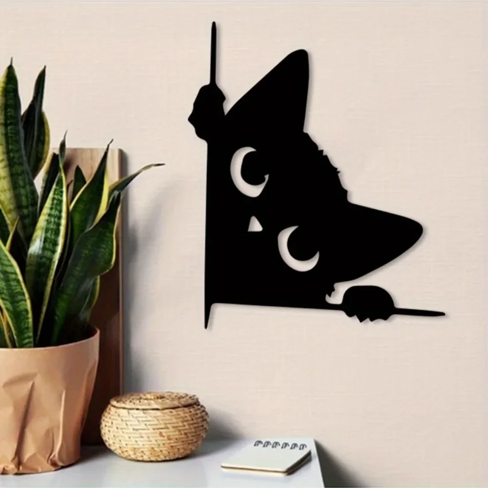 Brand Peeking Witch Iron Wall Art Modern Stylish Metal Home Decoration Ornament For Living Room Corner