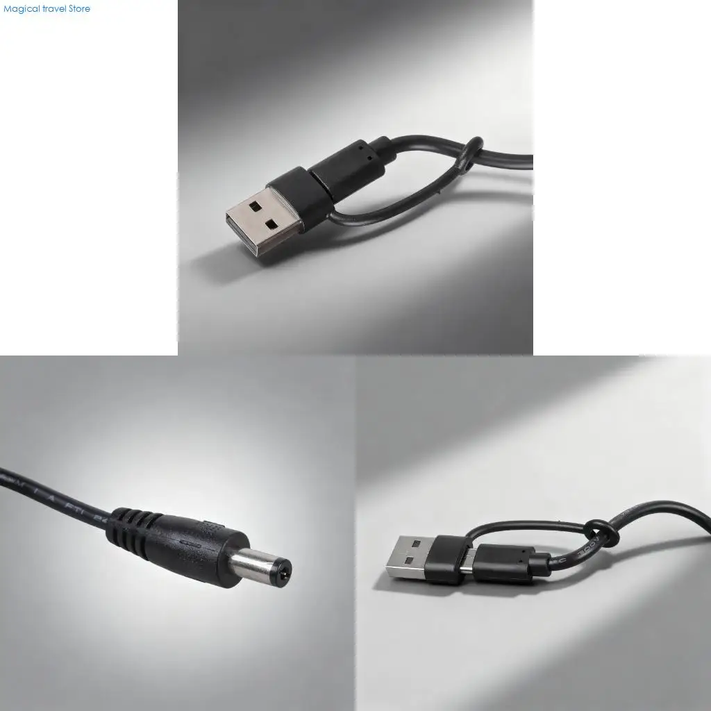 

N2UB Charging Cable for USB Type C Input to DC5.5x2.1mm 12V Conversion with Adapters