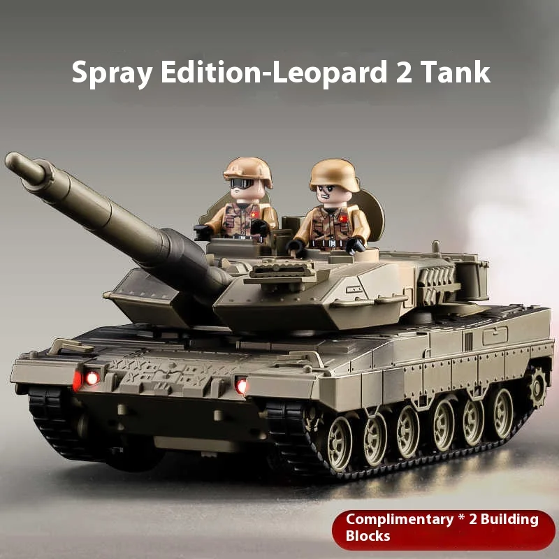 Leopard 2, carro armato da battaglia principale T99a, modello di veicolo spray in lega, veicolo blindato cingolato di simulazione, auto giocattolo per bambini con accessori