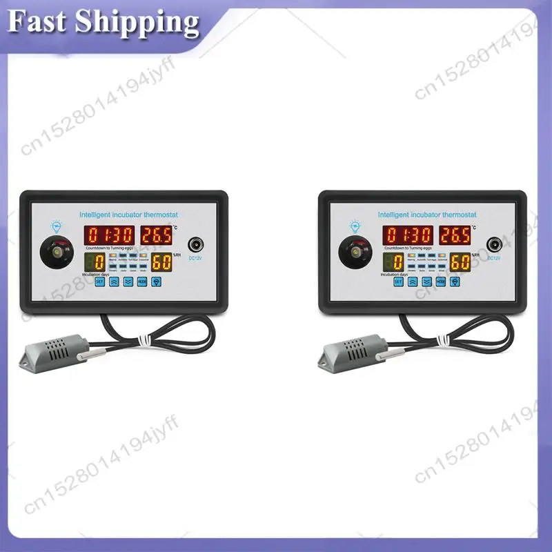 -ABDH 2X ZFX-W9002 ترموستات ذكي حاضنة التحكم في درجة الحرارة والرطوبة الرقمية 360 تحول البيض التلقائي 12 فولت