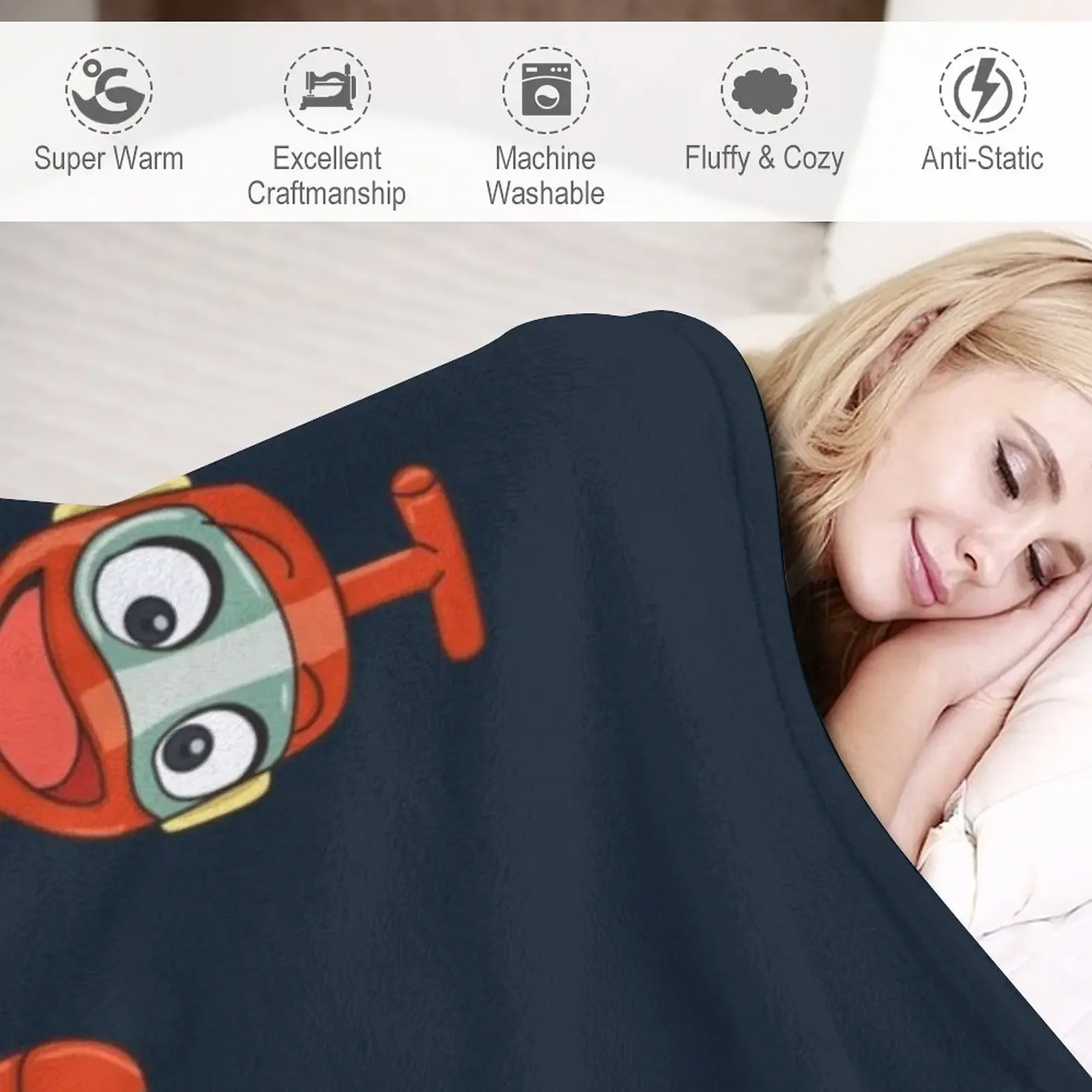 بطانية رمي شخصية روبوت صغيرة للأطفال ، بطانية شعر ، طفل ناعم ، 31