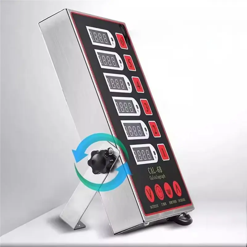 6-Channel Digital Kitchen Timer 220V Stainless Steel Countdown With Alarming For Cooking Tasks EU Plug