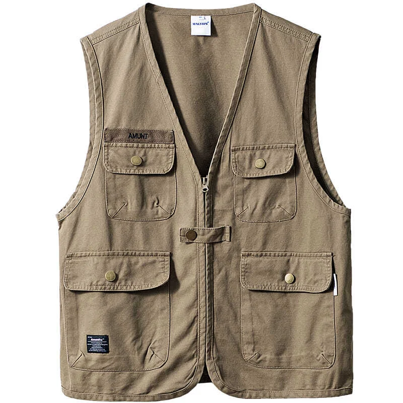 Unloading Men's Vest Tactical Webbed Gear Coat Summer Photographer Waistcoat Tool Many Pocket Work Sleeveless Jacket Male D123