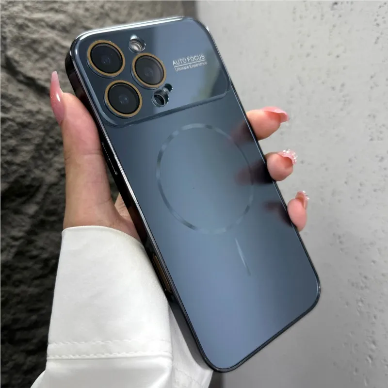 Original Matte AG Nano Gehärtetes Glas Fall Für iPhone 17 Air 16 15 14 Pro Max 17 Pro Magnetische Für Magsafe Drahtlose lade Coque