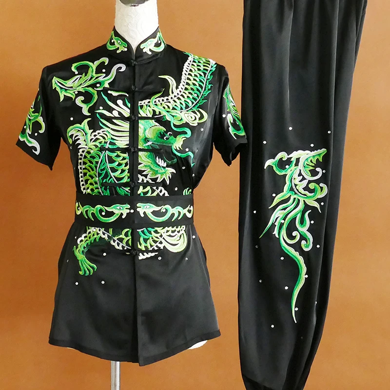 Custom Martial Arts Uniform Kung Fu Suit with Dragon Embroidery Southern Fist Long Fist Reinforced for KungFu Forms Competition
