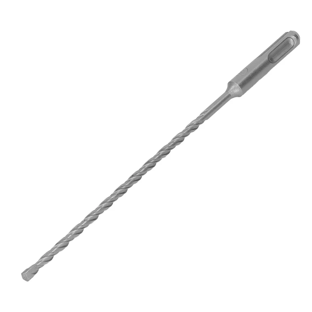 5pcs Carbide Tip Impact Drill Bits Cross-Type Double Thread Double Flute Spiral Rotary Hammer Bit 210mm Length