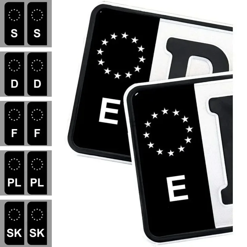 2Pcs/Set License Plate Vinyl Stickers Waterproof Scratch Resistant Weatherproof Decals for Truck SUV RV Bus Universal Car Decor