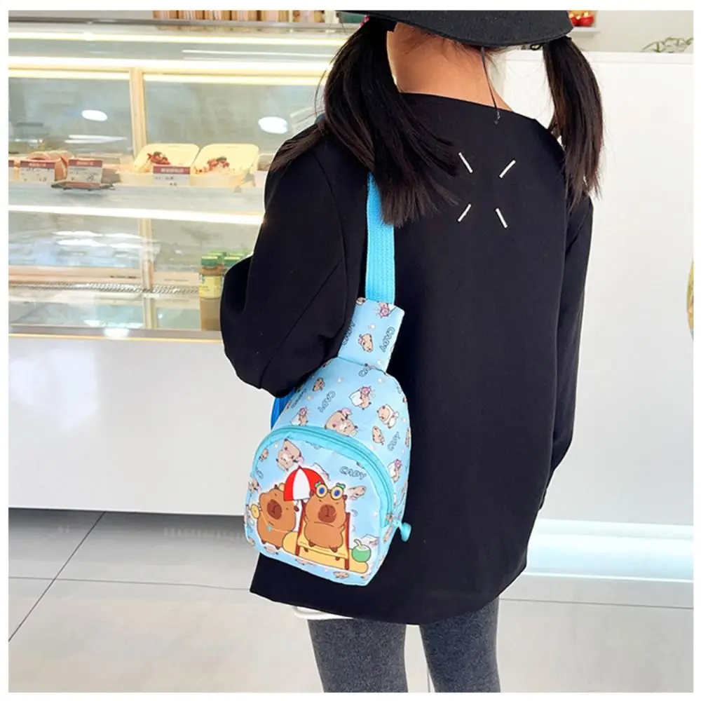Tas Selempang Capybara Baru Bahan Nilon Ringan Tas Selempang Kartun Hewan Untuk Anak-Anak