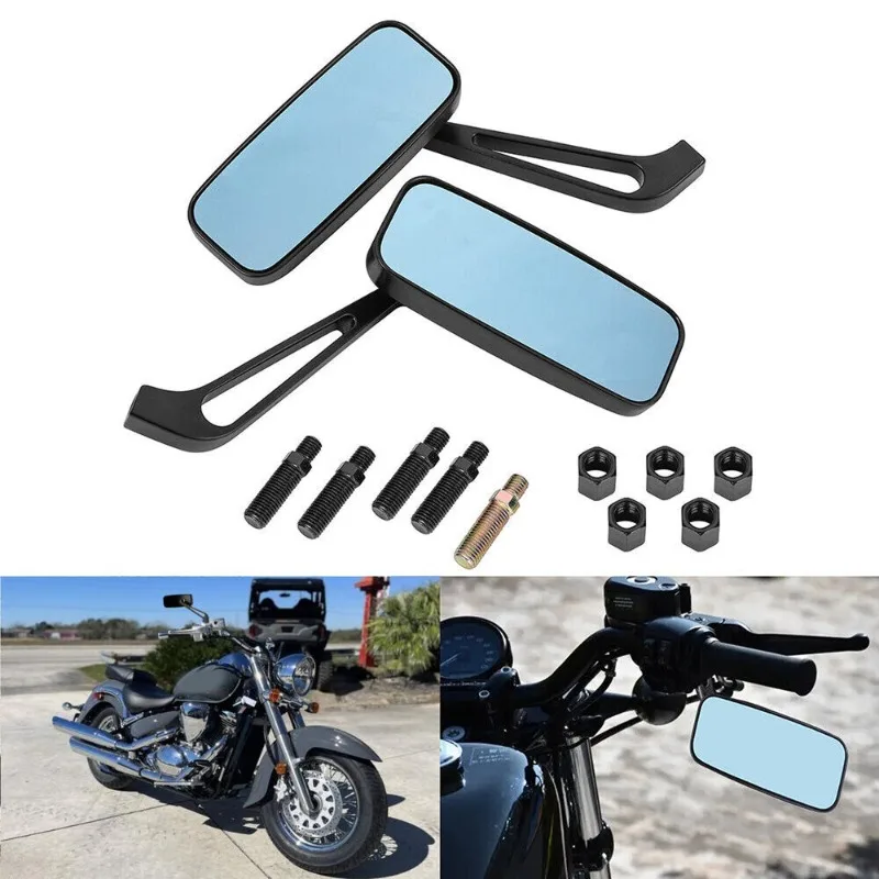 2x M8/M10 Universal Motorcycle Accessory Rearview Mirror for Harley Sportster Glide Softail Chopper Bobber Honda Yamaha Kawasaki