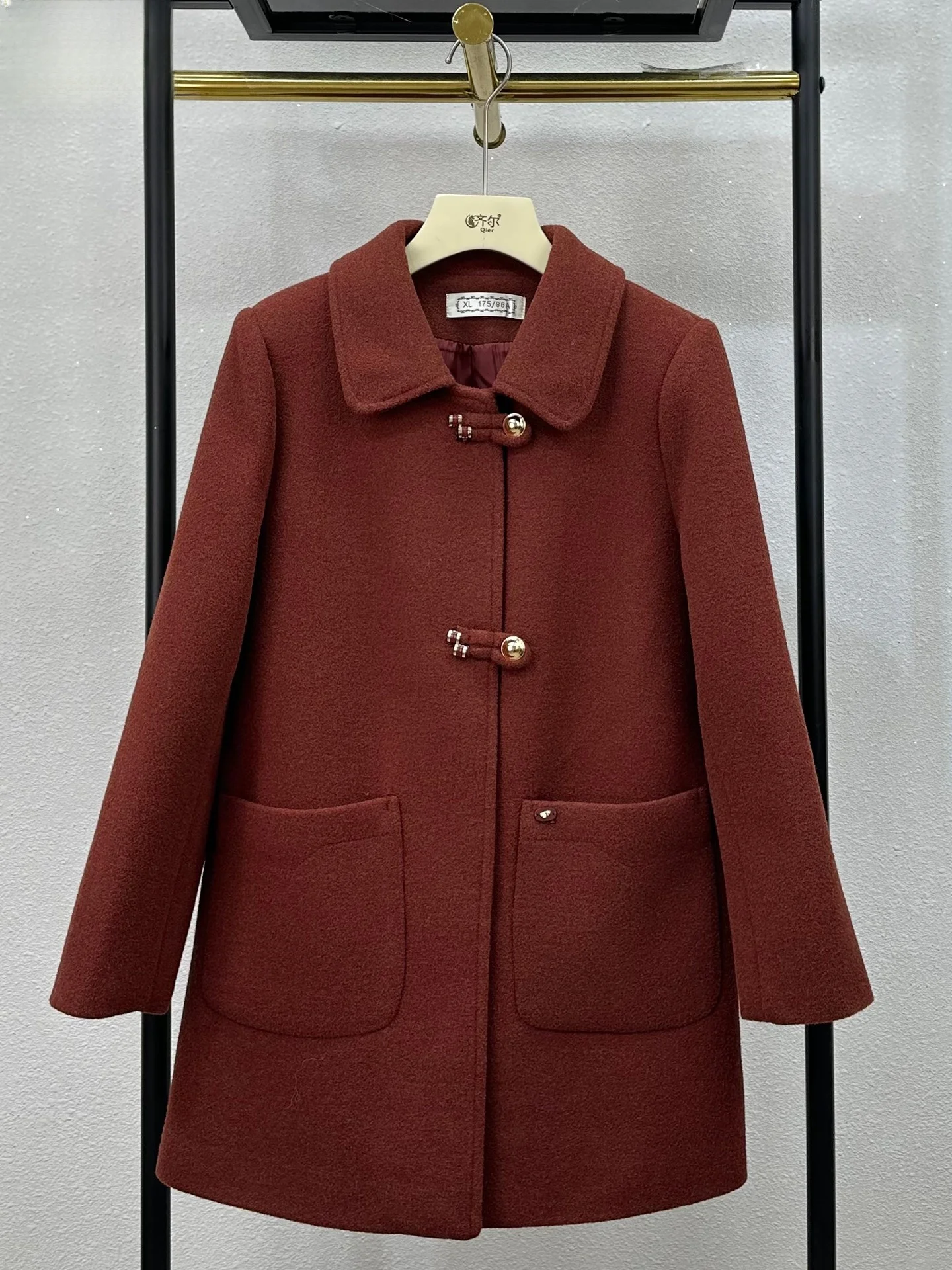 

Модное зимнее пальто для мам из норкового вельвета, свободного кроя, женское, теплое, омолаживающее, шерстяное, на пуговицах, без капюшона