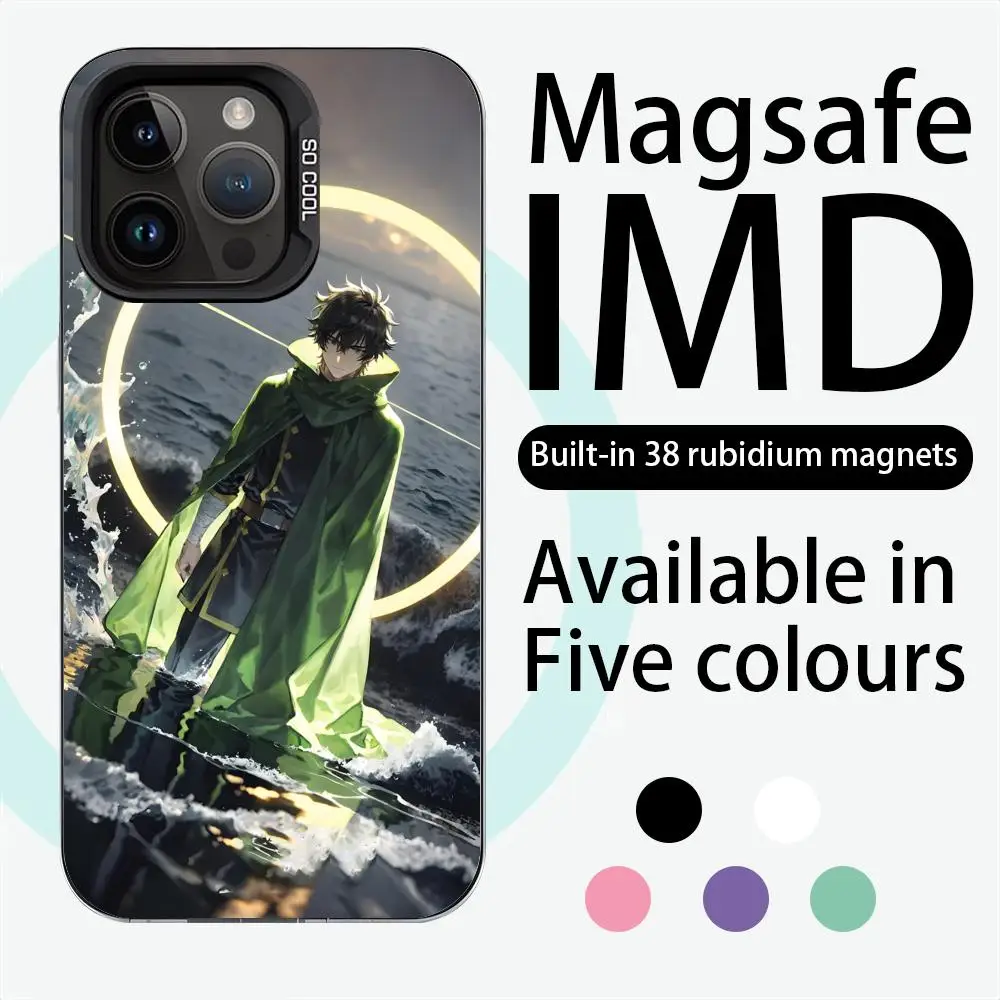 Anime The Rising of the Shield Hero Custodia per telefono magnetica IMD Argento colorato Custodia adatta per iPhone16 15 14 13 12 11Pro Max