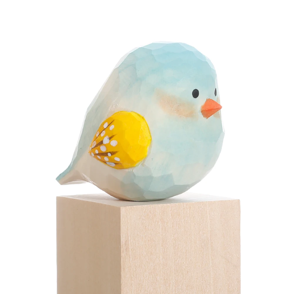 Statue d'oiseau sculptée sur bois artisanale, Figurines de moineau rétro, Sculpture de petits animaux pour salon, chambre à coucher, cadeau de noël
