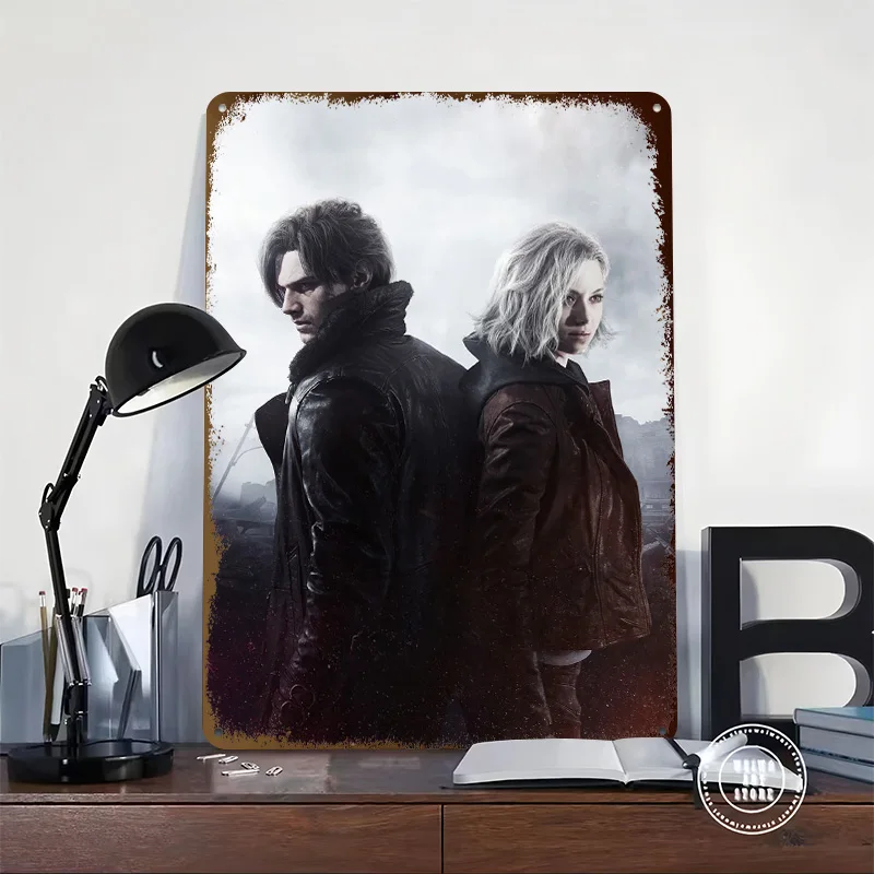 Two Paths Intertwined Printed Poster Customized Wall Art Retro Vintage Metal Tin Signs for Room Decoration Gaming Wand Deko Home