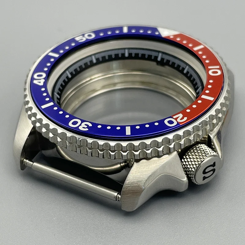 

42mm Silver SKX007 Watch Case With Sapphire Crystal Glass Fit for NH35 NH36 NH38 4R 7S Movement 28.5mm Dial Modified Watch Cases