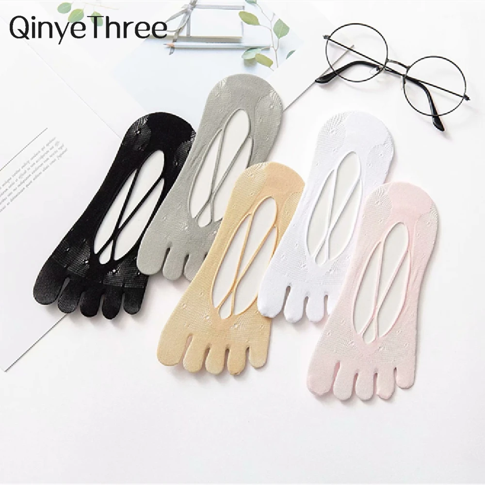 Women Summer Five-Fingers Sling Socks Ultrathin Funny Toe Invisible Sokken Silicone Non-Slip Anti-Friction Foot Protector