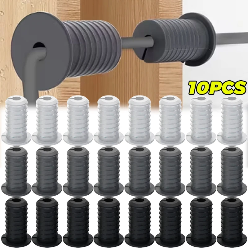 Silicone Wall Grommets Threaded Anti-Slip Wall Hole Pass Through Split Cable Bushings for TV Wire Ethernet Wiring Accessories