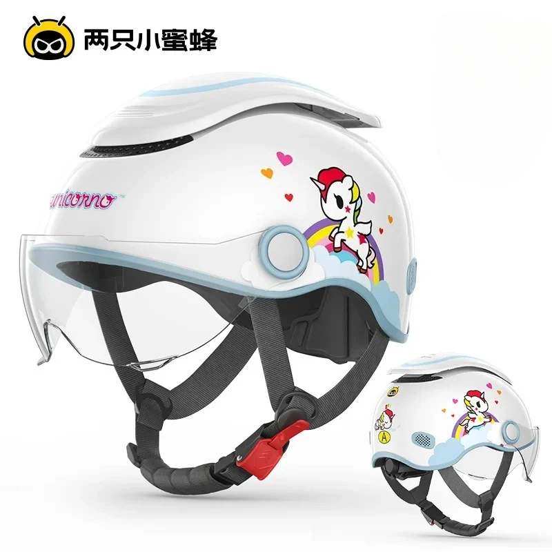 Two Little Bee Children's Helmets Electric Car Boys and Girls Four Season Hard Hats Joint Model 헬멧반모 Parent-Child Helmet