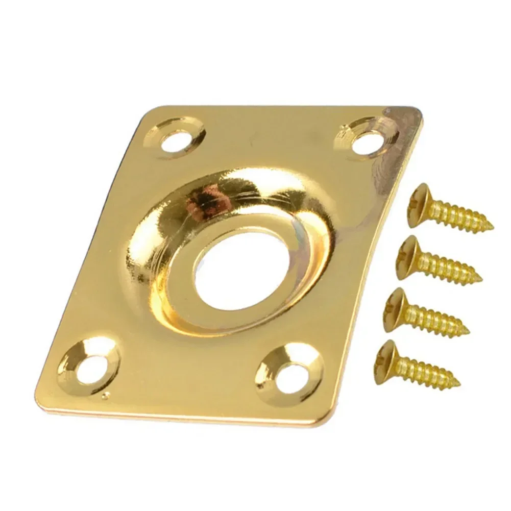 35MM Metal Square Guitar Bass Jack Plates JackPlate Cover For Les Paul Tele Style Electric Guitar Chrome Accessories Parts