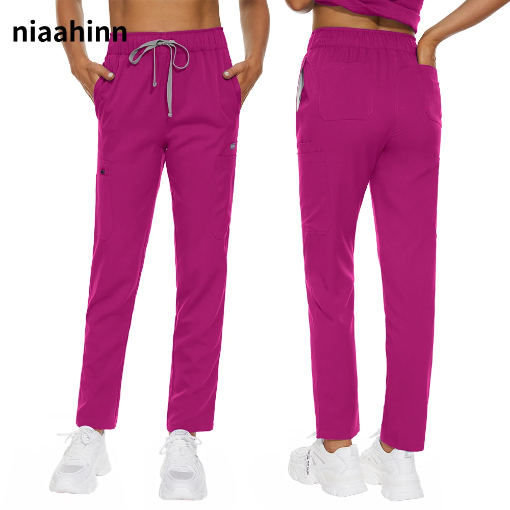 

Breathable Uniform Pants Solid Color Pet Hospital Work Pants Nurse Medical Uniforms Dental Care Scrubs Pants Nursing Accessories