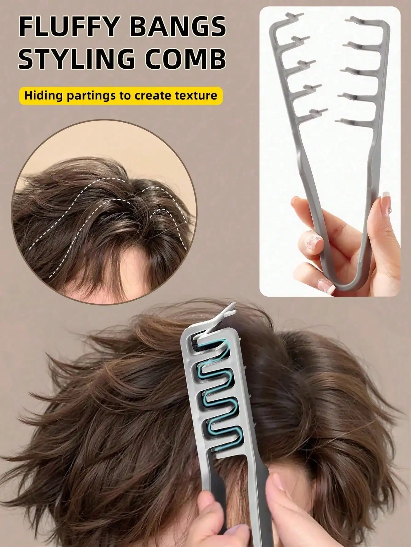 

Fluffy Texture Hair Comb - Volumizing Non-Slip For All Hair Types