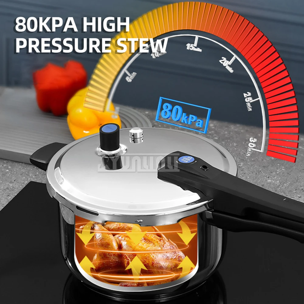 Stainless Steel Pressure Cooker HouseholdGas Induction Cooker Universal  Pressure CookerExplosion Proof Cooking Pot