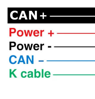 OBD2 Connector for Motorcycle Motorbike K+CAN K CAN OBD2 Scanner Cable K Line Can Line Power Cable Motorcycle Diagnostic Cable