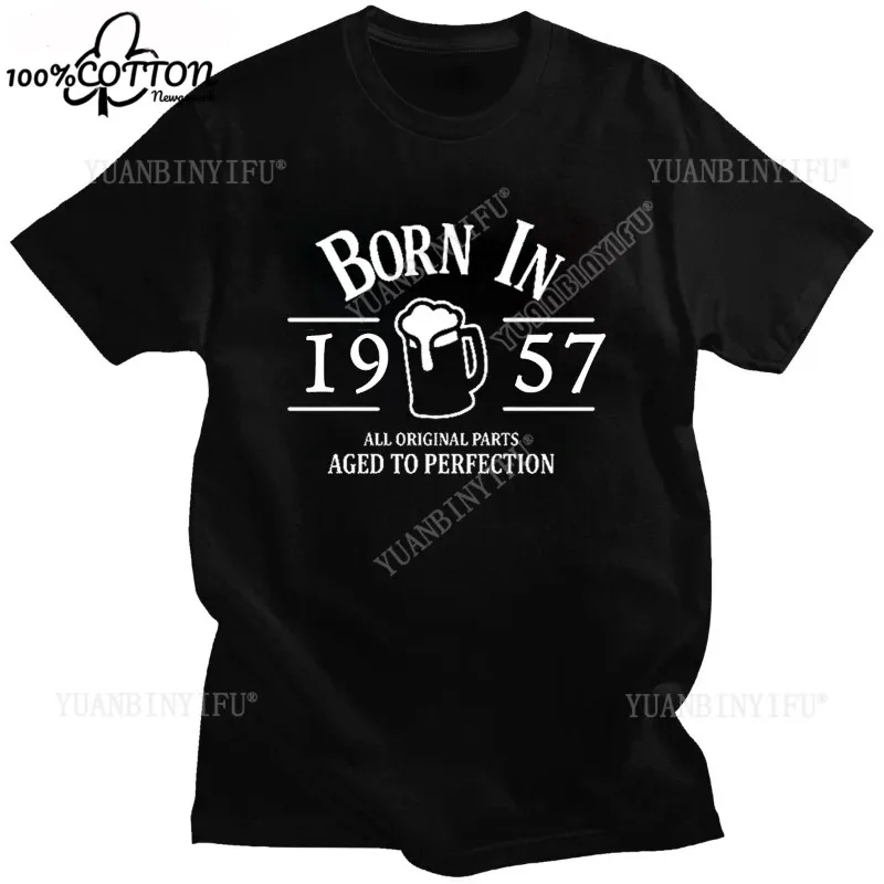 Made in 1957 Year Birthday Party AWESOME SINCE Unisex  Streetwear T-Shirt for Loose 100%Cotton Summer
