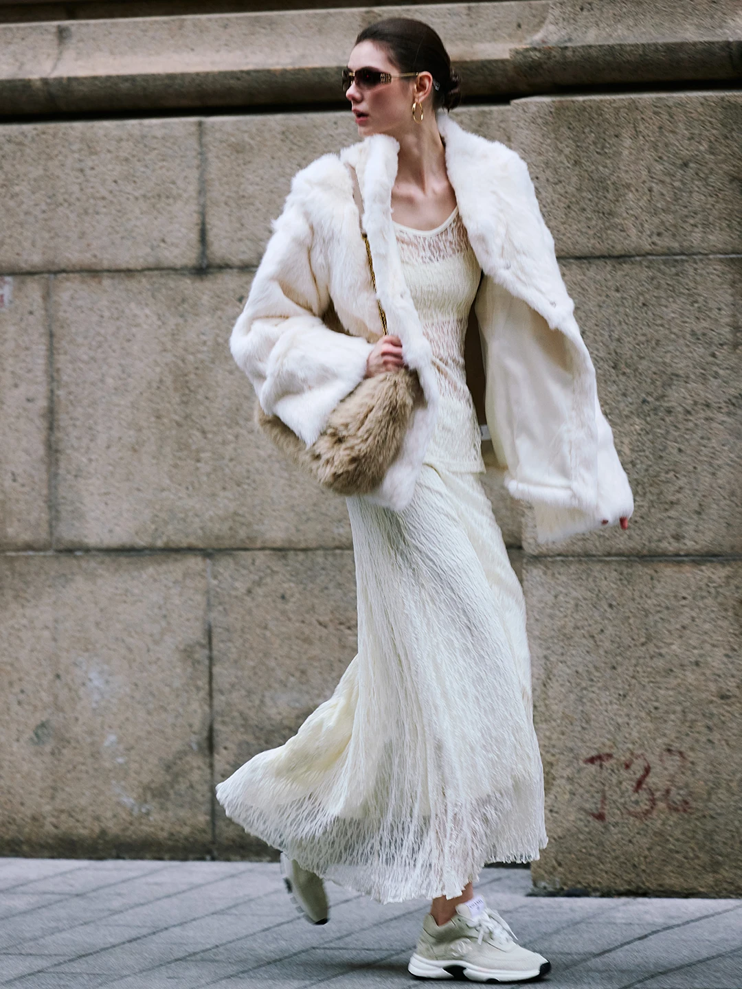 

Luna7xi Women's Fur Coat ort Plu Loose Warm Winter Outerwear Korean Sle Commute Friendly Straight Cut Thiened Rabbit Fur