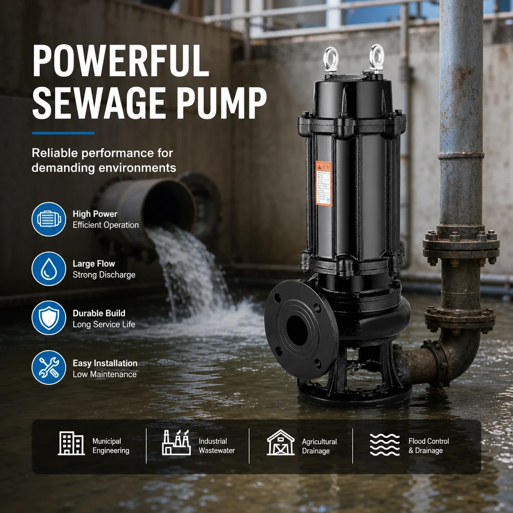 WQ Submersible Pump, Household Small Sewage Pump, Agricultural Irrigation, High Head And Large Flow Fecal Slurry Pumping