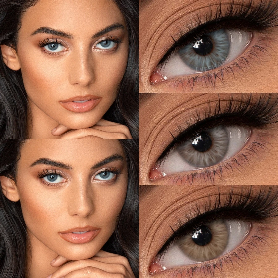 EYESHARE 1 paire de lentilles de contact de couleur naturelle belles pupilles lentilles pour les yeux cosmétiques contacts bruns lentilles bleues lentille à usage annuel