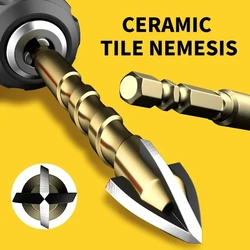 1Pcs 3-12mm Cross Hexagon Tile Drill Multifunctional Four-edged Drilling Tool Concrete Hole Opener Cross Tile Drill Bit