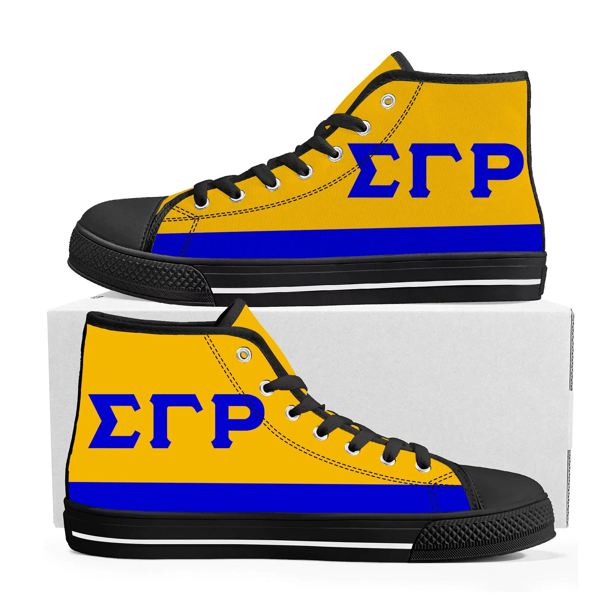 Rho Sorority ΣΓP 1922 High Top Sneakers Sigma Gamma Mens Womens Teenager Canvas Sneaker Casual Custom Made Shoes Customize Shoe