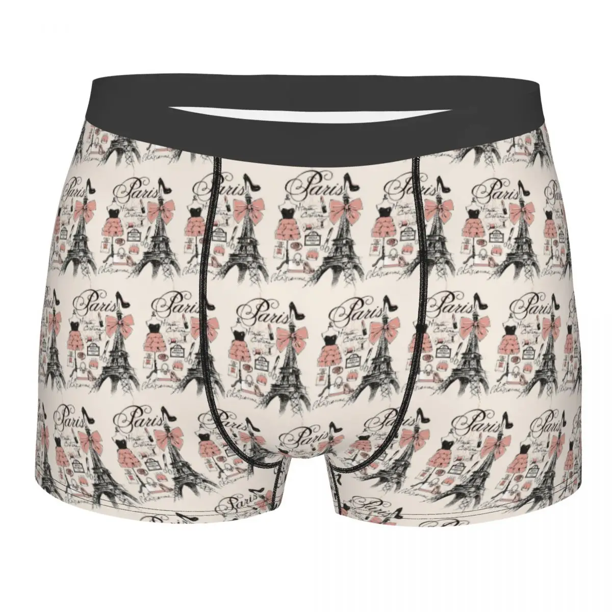 Boxer Underpants Shorts French Paris France Eiffel Tower Panties Men's Ventilate Underwear for Homme Man Boyfriend Gift