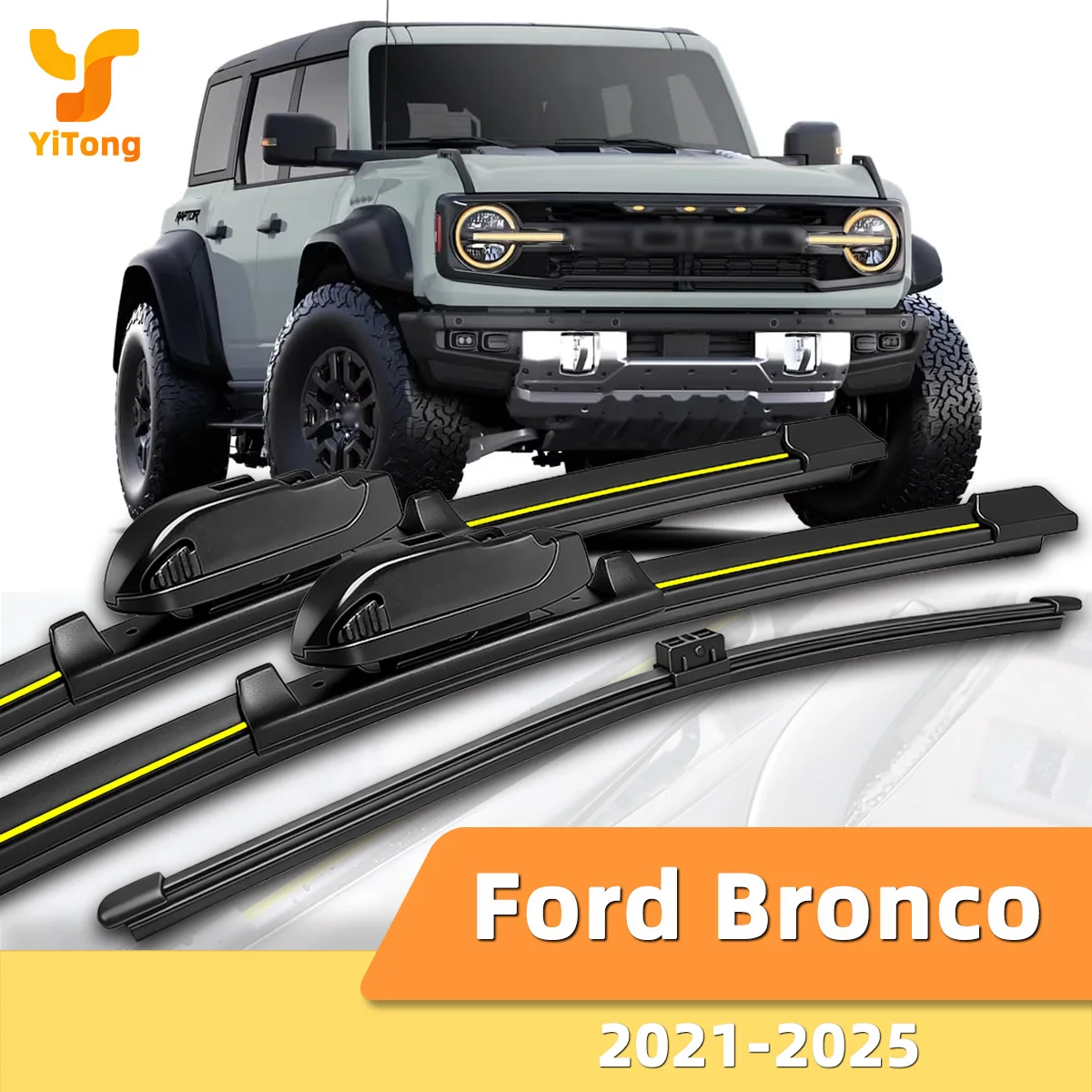 Geeignet für Ford Bronco 2021-2025 Front- und Heckscheibenwischer, langlebiges Zubehör für Autoscheiben 2022 2023 2024 2025.