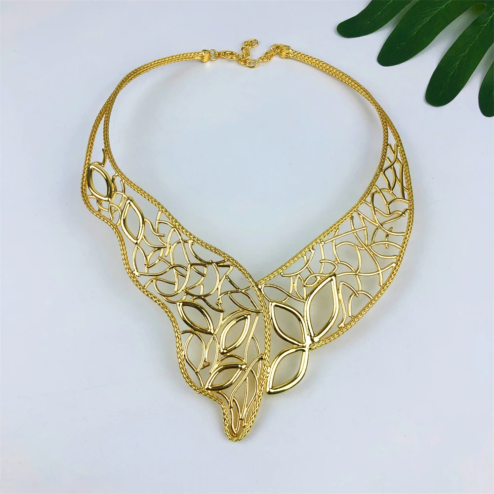 Luxury Gold Color 4Pcs Women Jewelry Set Nigeria Fashion Butterfly Shape Necklace Earring Bangle Ring For African Party Wedding