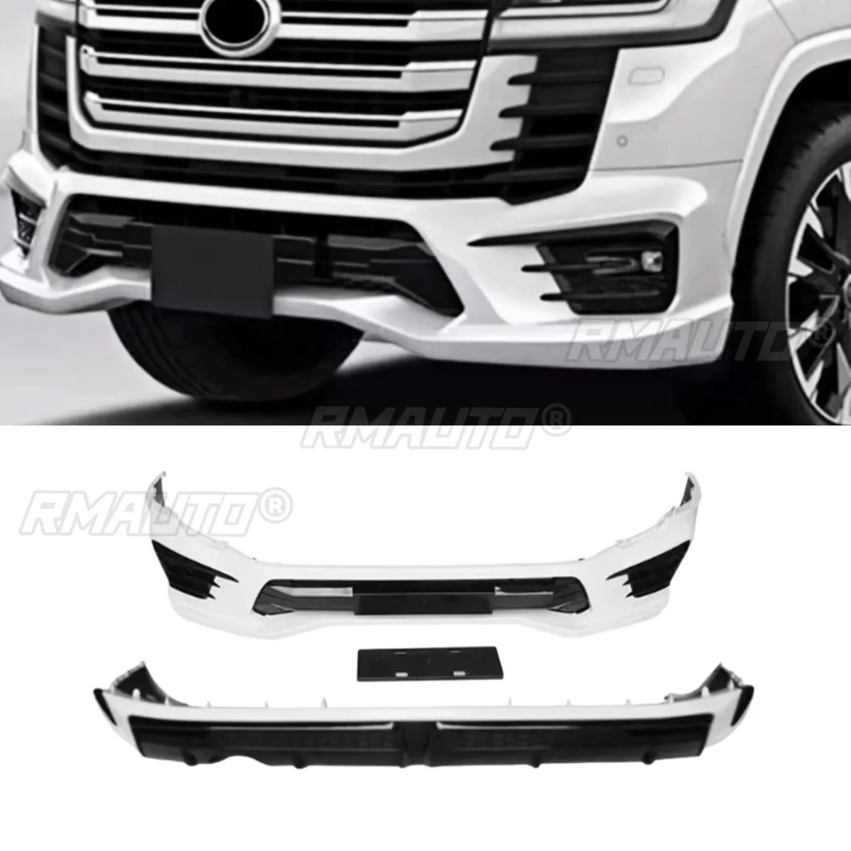 

Front and Rear Bumper For Toyota Land Cruiser LC300 2024 Lip Spoiler Deflector Guards Rear Spoiler Body Kit