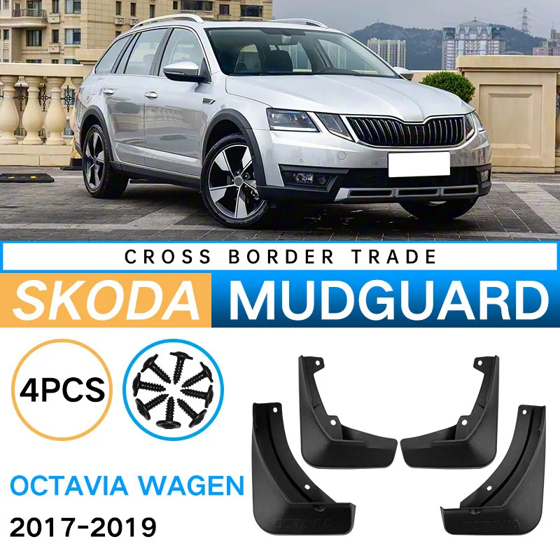 Car Auto Fender Mud Flaps Splash Guards Mudguard for 2017–2019 Skoda Octavia WagonEfficient Mud and Gravel Blocking Parts