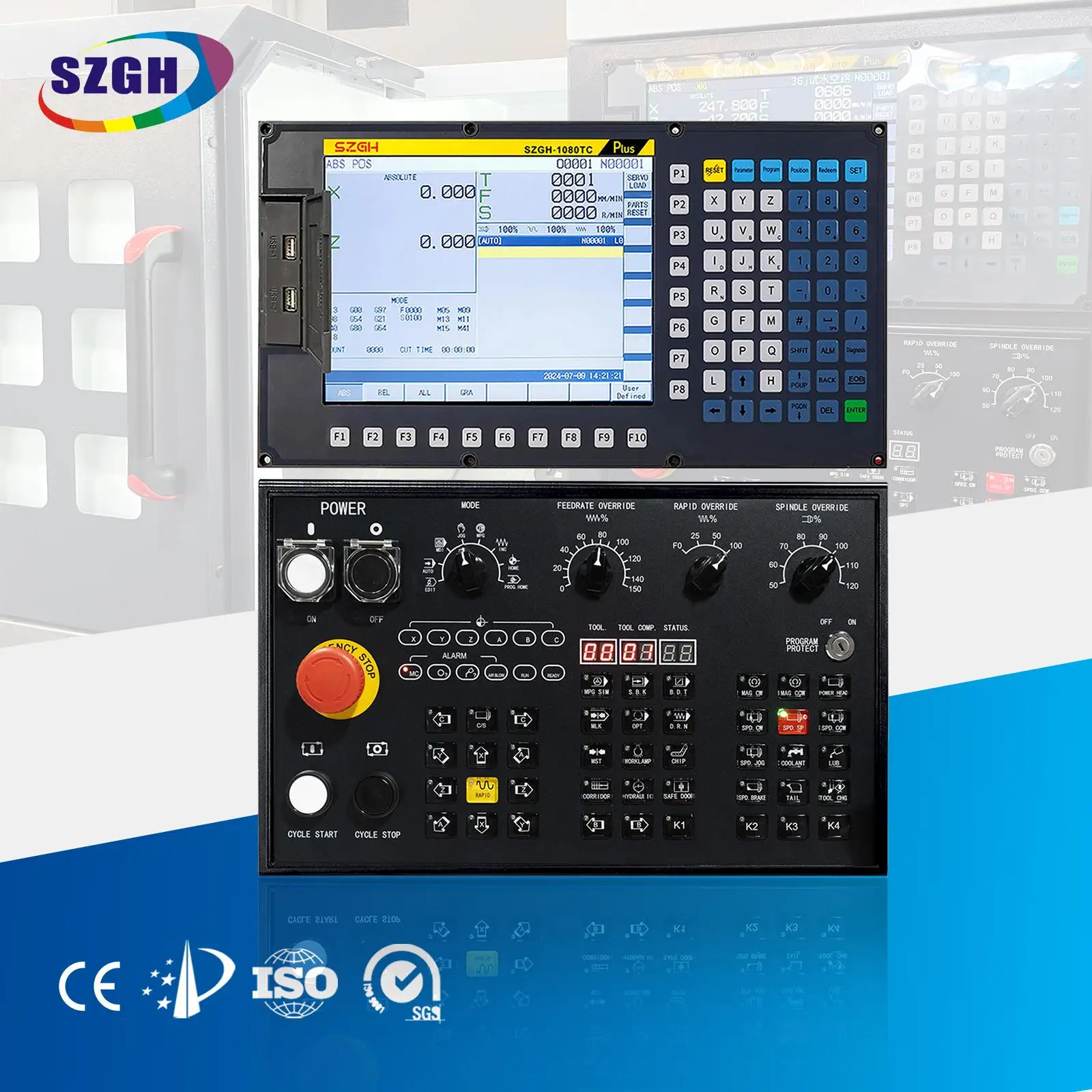1080TC High-Precision CNC Lathe Controller With 4 Axis For Industrial Use