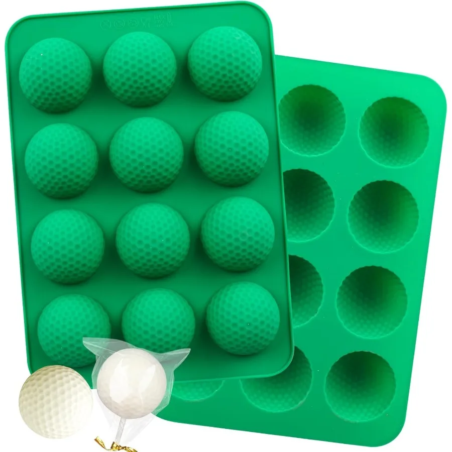 

Форма для торта с мячом для гольфа, 2 упаковки, формы для шоколада с мячом для гольфа, 12 полостей, 3D силиконовая форма для мяча для гольфа для украшения кексов Hot Choco