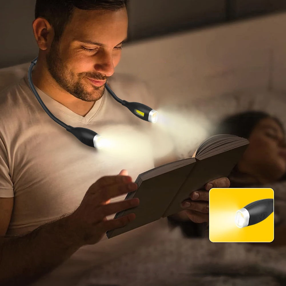 Lampu baca leher lampu buku membaca di tempat tidur dapat ditekuk tahan lama portabel USB isi ulang baru fleksibel LED pencahayaan buku