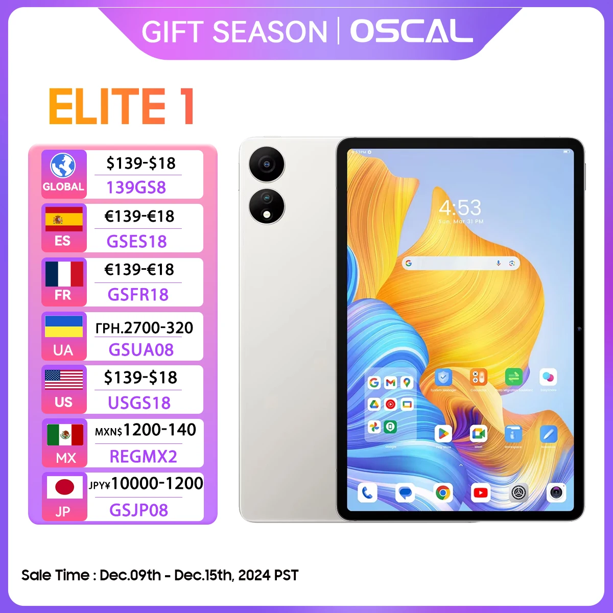 Tablet OSCAL ELITE 1 Android 14, display da 12,1\