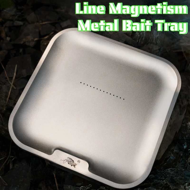 

Multi-functional Line Magnetism Metal Bait Tray Fishing Accessory Portable Aluminum Alloy Fishing Baits Tray Lightweight Tackle