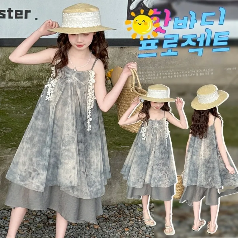 

Girls Summer Dress Kids Beach Vacation Dress Fashion Children Sundress Super Good Looking Princess Dress 2025 New