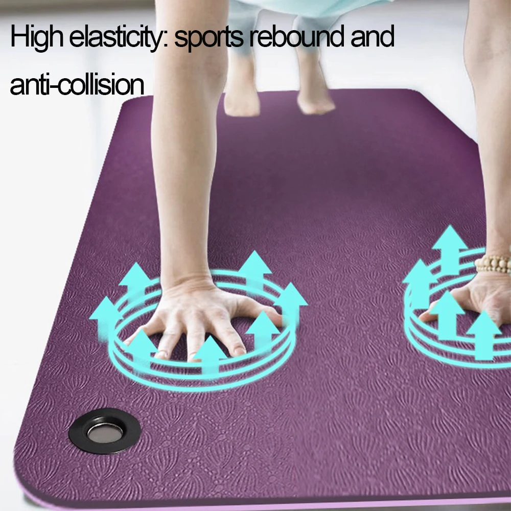 6mm TPE Yoga Mat Eco-Friendly Double-Sided Anti-Slip Pilates Mat with Hanging Eyelets