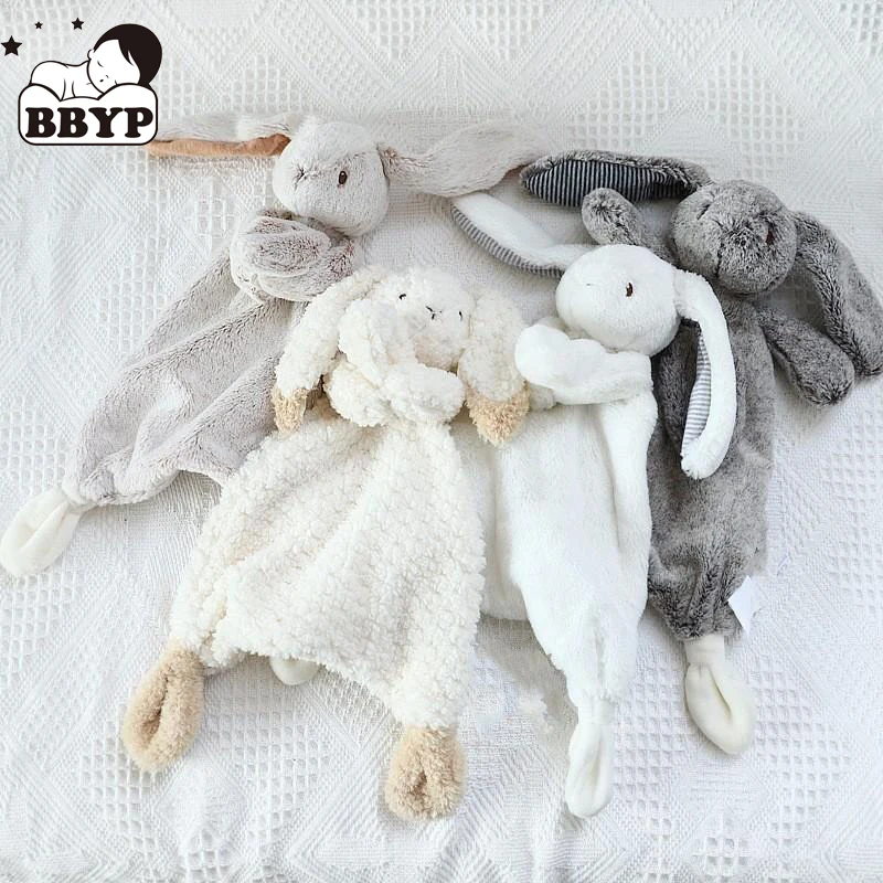 11\'\' Mood Comforter Bunny Baby Teething Toy Soft Animal for Doll Room Decoration Mood Appease Toy for Infant Crib Orname